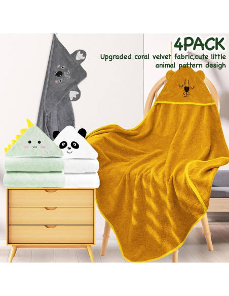 Toallas con Capucha xpertwarm 4 Piezas para Bebés 80x80cm