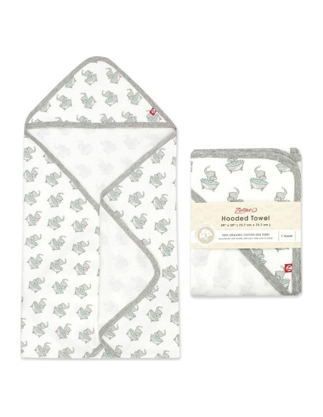 Toalla con Capucha Zutano de Algodón Orgánico Elefante 73.66cm