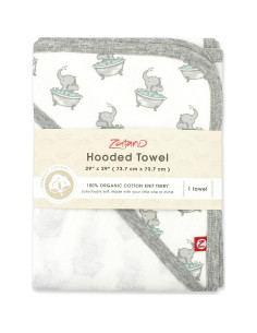 Toalla con Capucha Zutano de Algodón Orgánico Elefante 73.66cm 2