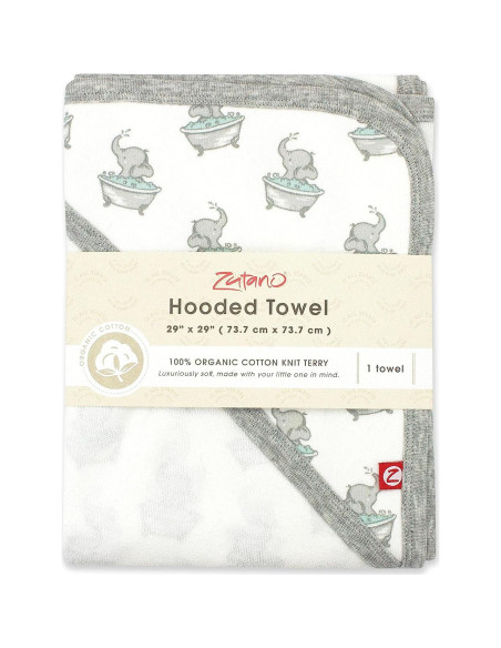 Toalla con Capucha Zutano de Algodón Orgánico Elefante 73.66cm