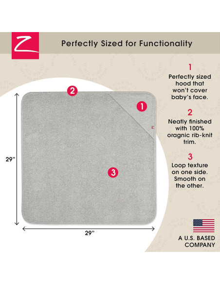 Toalla con Capucha Zutano de Algodón Orgánico Elefante 73.66cm