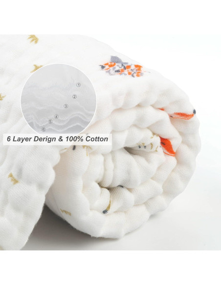 Toallas de Baño para Bebés babygoal 100% Algodón Muselina 89x89cm