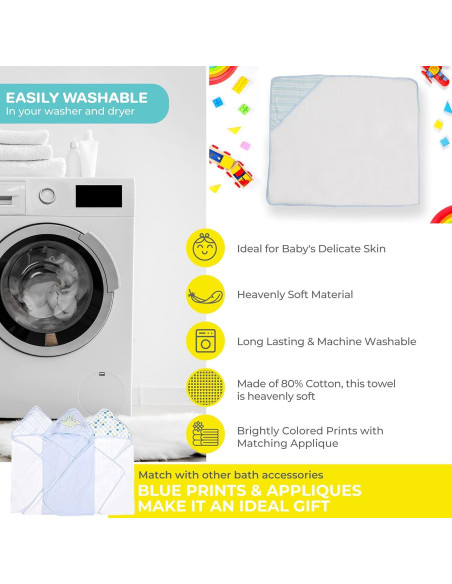 Juego de 3 toallas con capucha Spasilk Baby Dino Azul 66x76 cm