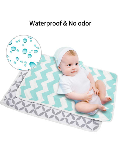 Almohadilla Cambiadora Portátil Impermeable Reutilizable 2 Piezas