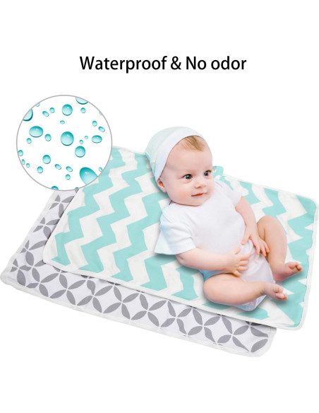 Almohadilla Cambiadora Portátil Impermeable Reutilizable 2 Piezas