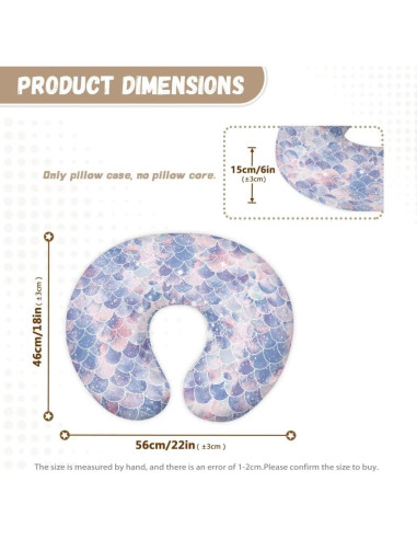 Funda de Almohada de Lactancia TSVAGA Escamas de Sirena Suave