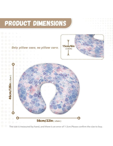 Funda de Almohada de Lactancia TSVAGA Escamas de Sirena Suave