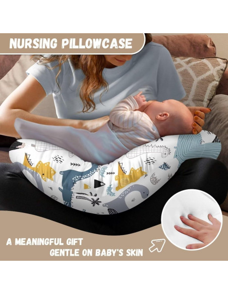 Funda de Almohada de Lactancia Mintulipy Dinosaurio Extraíble