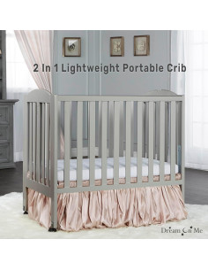 Cuna Portátil Plegable Dream On Me 682 Gris Frío 2 en 1 2