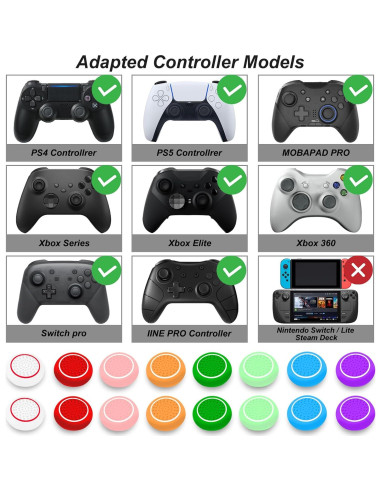 16 Piezas Tapas de Joystick Multicolor AMOACCESSORIES