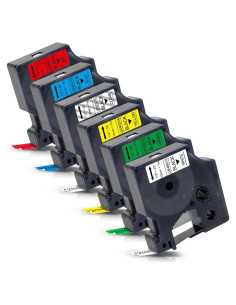 Cinta de Etiqueta D1 Labelwell 6-Pack 12mm x 7m Colores