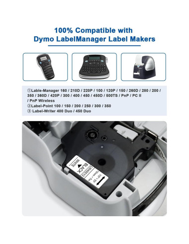 Cinta de Etiqueta D1 Labelwell 6-Pack 12mm x 7m Colores