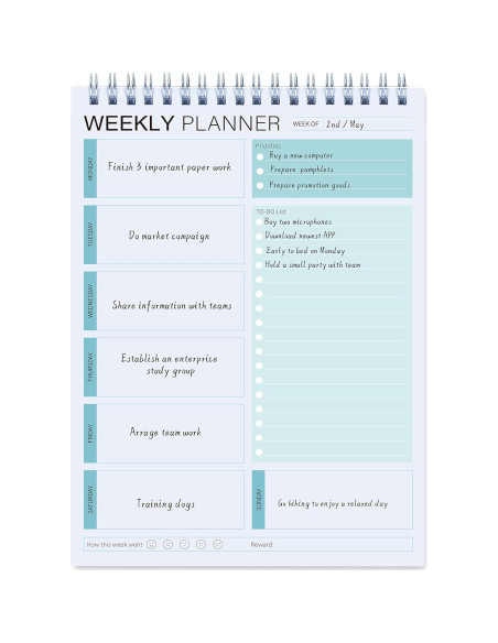 Planificador Semanal KAICN Verde 52 Hojas 16.5x24.9 cm