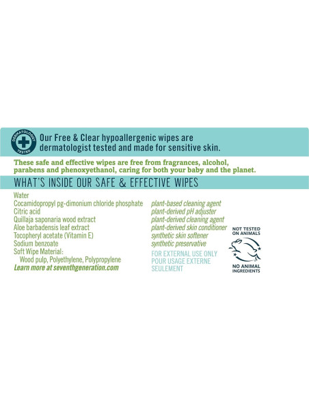 Toallitas para Bebés Seventh Generation, 384 Unidades Hipoalergénicas