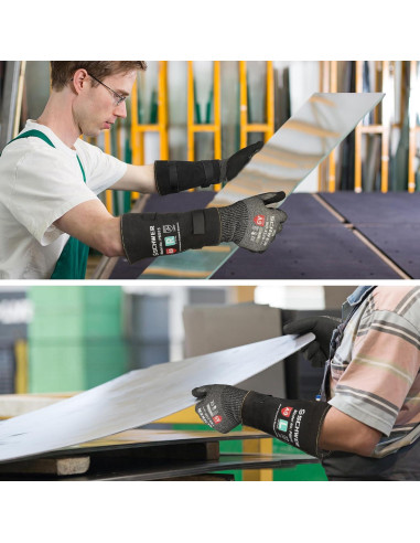 Guantes Resistentes al Corte Schwer Talla L ANSI A6 + Mangas Nivel 5