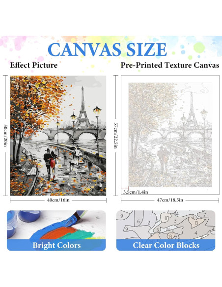 Kit de Pintura por Números PRASIO Torre Eiffel 30x40 cm