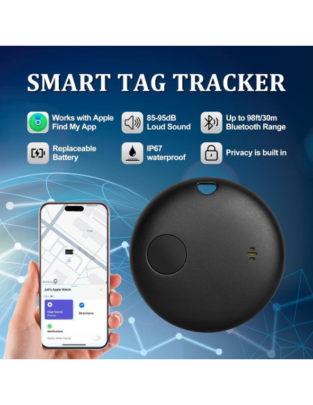 Rastreador Bluetooth Geevon Smart Tag 2P Negro para iOS
