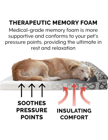 Cama para Perros Furhaven Grande Espuma Viscoelástica 91x69cm