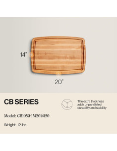 Tabla de Cortar de Madera John Boos CB 50.8x35.6 cm Reversible 2