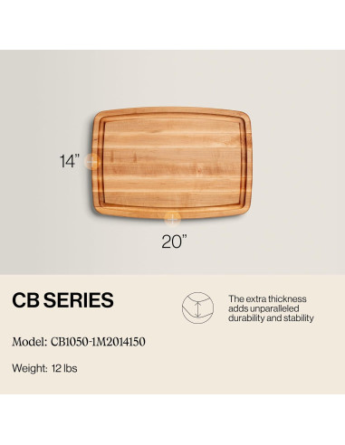 Tabla de Cortar de Madera John Boos CB 50.8x35.6 cm Reversible