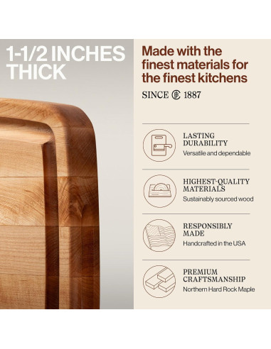 Tabla de Cortar de Madera John Boos CB 50.8x35.6 cm Reversible