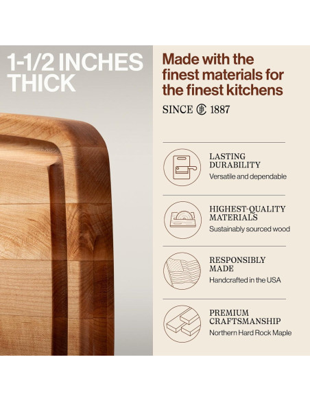 Tabla de Cortar de Madera John Boos CB 50.8x35.6 cm Reversible