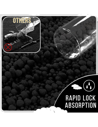 Conjunto de Alfombrillas de Baño Yimobra Negro 3 Piezas Chenille