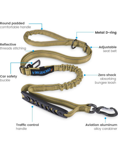 Correa Multifuncional para Perros IOKHEIRA Bungee 1.22-1.83m