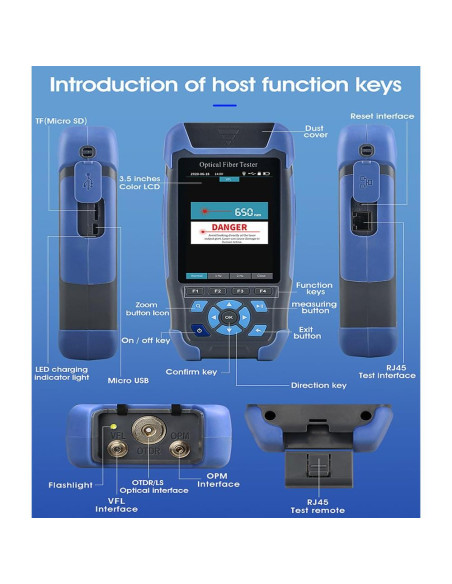 Mini-Pro OTDR Yide 1310/1550nm Multifuncional 5m-60km