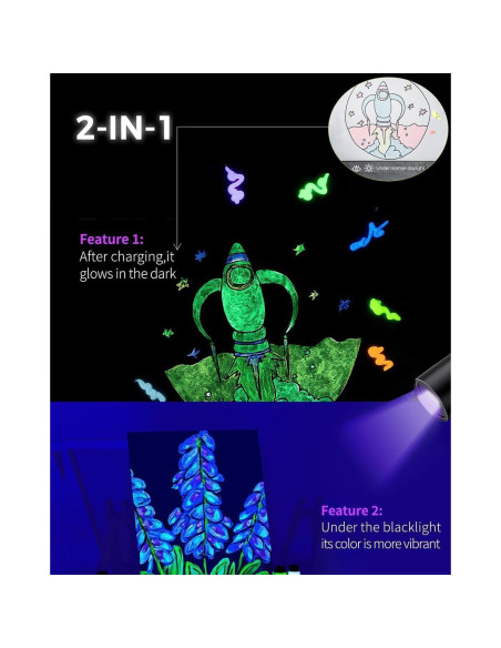 Set de Pintura Acrílica Fantastory que Brilla en la Oscuridad - 10 Colores 30ml