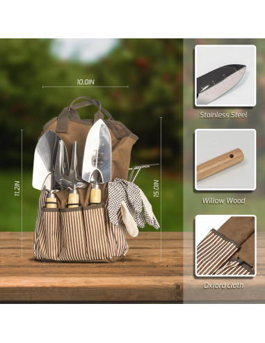Juego de Herramientas de Jardín 13 Piezas SMOOTHWIND Acero Inoxidable