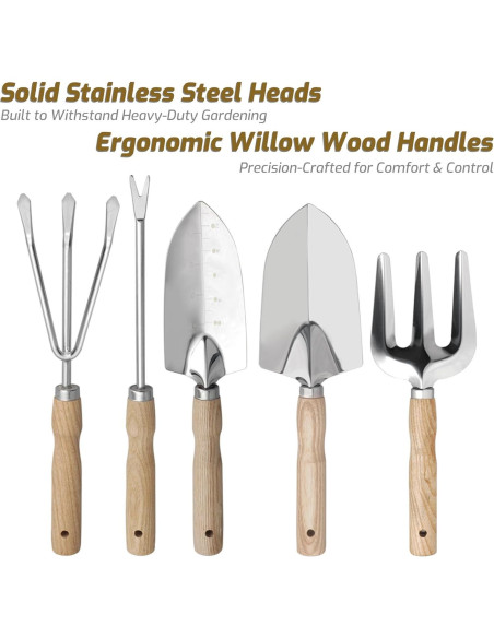 Juego de Herramientas de Jardín 13 Piezas SMOOTHWIND Acero Inoxidable