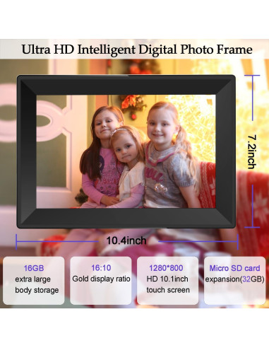 Marco de Fotos Digital WiFi FOOJOE 10.1" HD 16GB Táctil