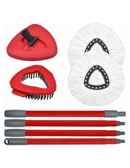 Set de Reemplazo Mopas Giratorias O Cedar - 2 Cabezas Microfibra + Mango Hierro