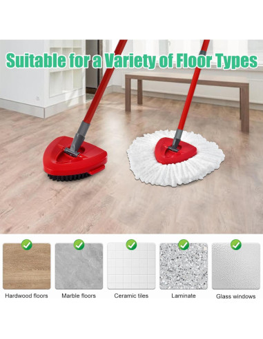 Set de Reemplazo Mopas Giratorias O Cedar - 2 Cabezas Microfibra + Mango Hierro