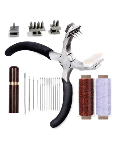 Perforadora de Agujeros BUTUZE para Cuero 4mm + Agujas y Hilo