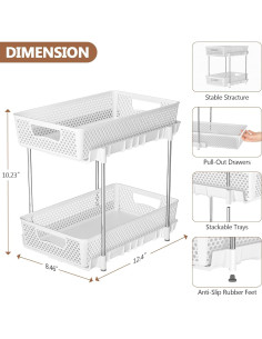 Organizadores de Baño DABIGE 2 Niveles - Paquete de 2 Blancos 2