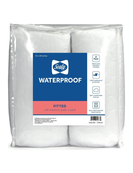 Protector de Colchón Impermeable Sealy Baby 2 Piezas 132x71 cm