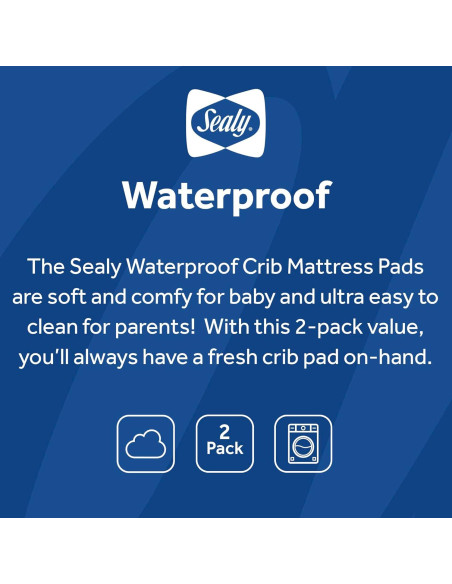 Protector de Colchón Impermeable Sealy Baby 2 Piezas 132x71 cm