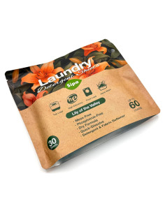 Hojas de Detergente para Ropa SIPA - 30 Hojas, Aroma Lirio