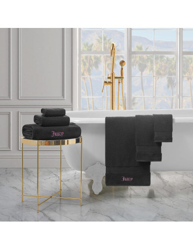 Juego de Toallas de Baño Juicy Couture Alyssa 6 Piezas Algodón Negro