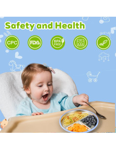 Platos de Acero Inoxidable Rycid para Niños - 3 Piezas 9" 2