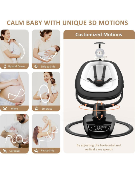 Columpio Eléctrico 3D Angelbliss para Bebés hasta 8.99 kg