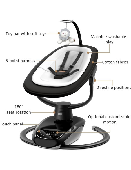 Columpio Eléctrico 3D Angelbliss para Bebés hasta 8.99 kg