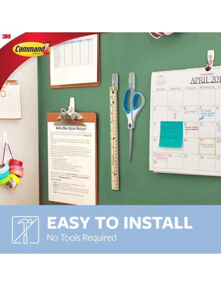 Ganchos Ovalados Command 3M, 6 Ganchos, 10 Tiras, Transparente