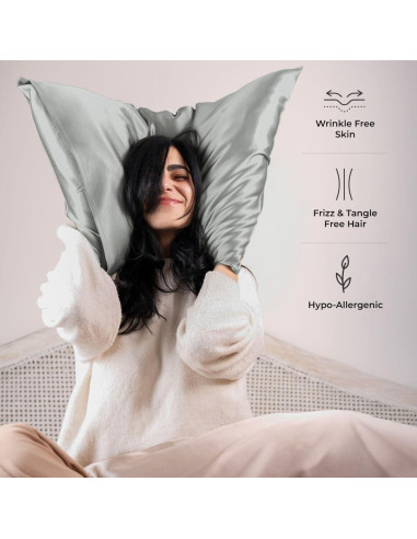 Funda de Almohada de Seda Orgánica 100% Morera Grado 6A 25 Momme