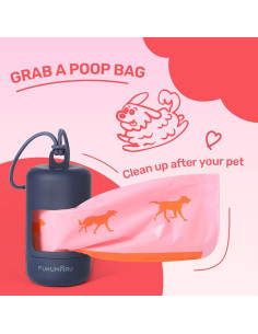 Bolsas de Excremento para Perros FUKUMARU 120 Unidades Rosa 2