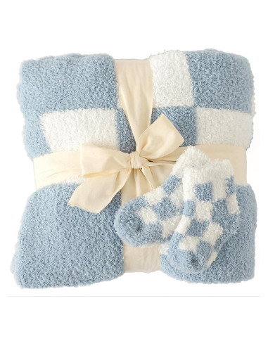 Manta de Bebé Orelle a Cuadros Azules 76x102 cm Suave