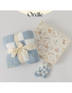 Manta de Bebé Orelle a Cuadros Azules 76x102 cm Suave 2