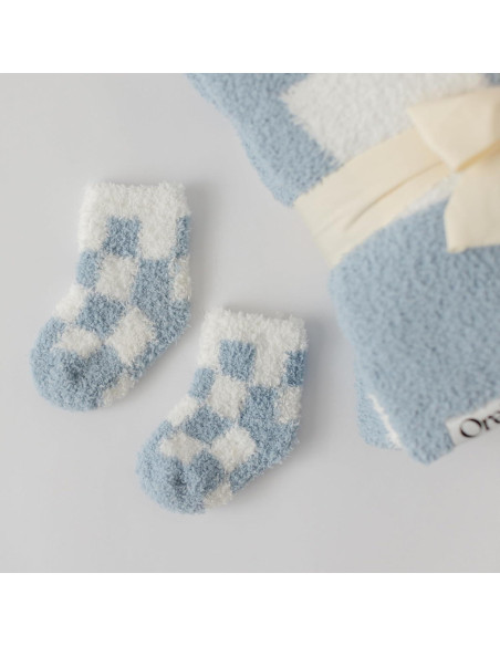 Manta de Bebé Orelle a Cuadros Azules 76x102 cm Suave